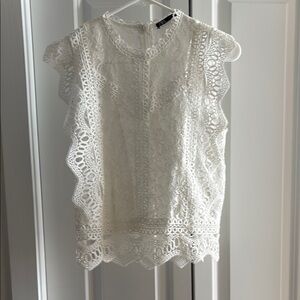 Zara White Lace Blouse